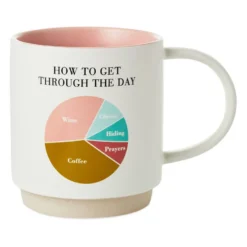 Hallmark Get Through The Day Pie Chart Funny Mug, 16 Oz.