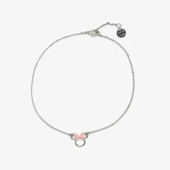 Pura Vida Minnie Mouse Charm Silver Anklet