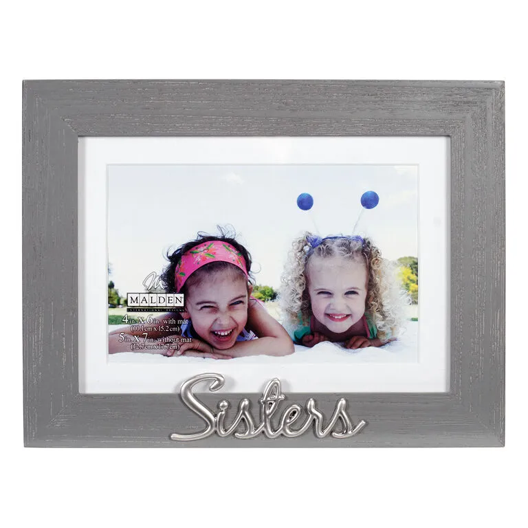 Malden Sisters Gray Distressed Wood Picture Frame, 4x6/5x7 1 Malden Sisters Gray Distressed Wood Picture Frame, 4x6/5x7