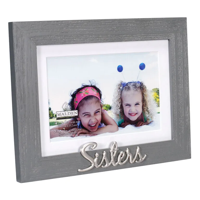 Malden Sisters Gray Distressed Wood Picture Frame, 4x6/5x7 2 Malden Sisters Gray Distressed Wood Picture Frame, 4x6/5x7 - Image 2