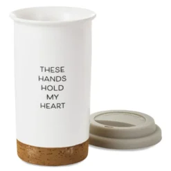 Hallmark These Hands Hold My Heart Ceramic Travel Mug, 12.5 Oz. -Hallmark Shop These Hands Hold My Heart Travel Mug With Paints 1BBY4852 04