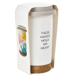 Hallmark These Hands Hold My Heart Ceramic Travel Mug, 12.5 Oz. -Hallmark Shop These Hands Hold My Heart Travel Mug With Paints 1BBY4852 05