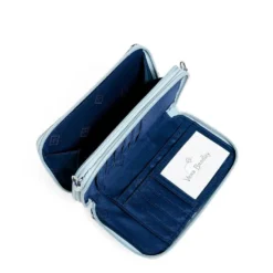 Vera Bradley RFID All-in-One Crossbody Purse In Perennials Gray 5 Vera Bradley RFID All-in-One Crossbody Purse In Perennials Gray -Hallmark Shop Vera Bradley GrayNavy Floral Print Crossbody Purse 2845515290 03