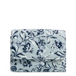 Vera Bradley RFID Riley Compact Wallet In Perennials Gray
