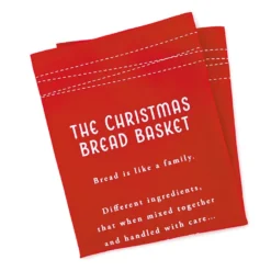 Demdaco Christmas Bread Basket And Tea Towel, Set Of 2 -Hallmark Shop White Ceramic Bread Basket and Red Tea Towel 2020210677 03