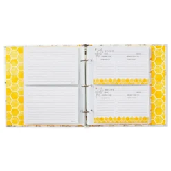 Hallmark Yellow Honeycomb Recipe Organizer Book -Hallmark Shop Yellow Honeycomb Recipe Organizer Book 1TOG1031 03