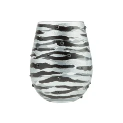 Lolita Sophisticated Safari Handpainted Stemless Wine Glass, 20 Oz.