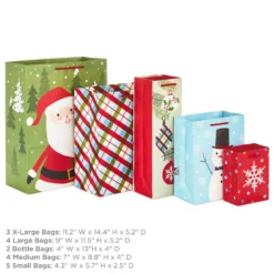 Hallmark Assorted Sizes And Designs 18-Pack Christmas Gift Bags -Hallmark Shop 18 Assorted Sizes and Designs Christmas Gift Bags 5XGB1409 03