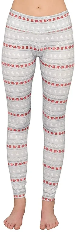 Humping Reindeer Snowflakes Women's Gray Christmas Leggings