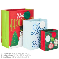 Hallmark Let It Snow 8-Pack Holiday Gift Bags, Assorted Sizes And Designs 8 Hallmark Let It Snow 8-Pack Holiday Gift Bags, Assorted Sizes And Designs -Hallmark Shop 8 Pack Assorted Holiday Gift Bags XGB1403 03