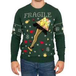 A Christmas Story Fragile Leg Lamp Light Up (LED Lighting) Ugly Christmas Sweater -Hallmark Shop A Christmas Story Fragile Leg Lamp Light Up LED Lighting Ugly Christmas Sweater 2