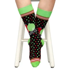 Balls Ugly Christmas Socks - Adult 11 Balls Ugly Christmas Socks - Adult -Hallmark Shop Adult Balls Ugly Christmas Black Green Red Socks001