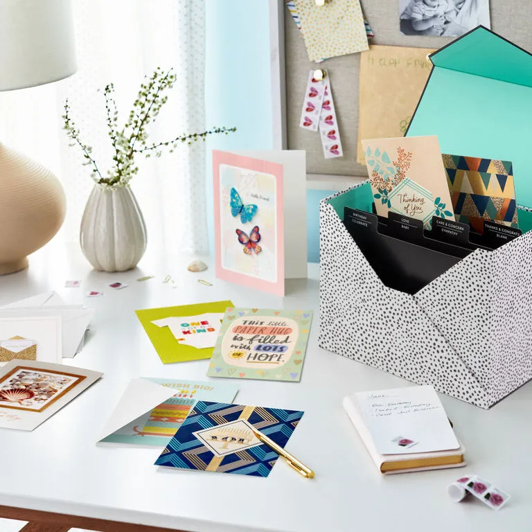 Hallmark Assorted All-Occasion Handmade Greeting Cards In Black Scattered Dot Organizer 2 Hallmark Assorted All-Occasion Handmade Greeting Cards In Black Scattered Dot Organizer - Image 2