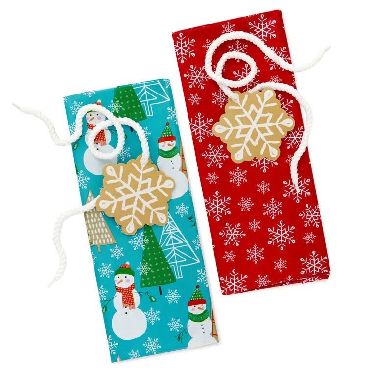 Hallmark Snowmen On Blue And Snowflakes On Red 2-Pack Giant Plastic Christmas Gift Bags 6 Hallmark Snowmen On Blue And Snowflakes On Red 2-Pack Giant Plastic Christmas Gift Bags - Image 6