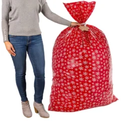 Hallmark Snowmen On Blue And Snowflakes On Red 2-Pack Giant Plastic Christmas Gift Bags 13 Hallmark Snowmen On Blue And Snowflakes On Red 2-Pack Giant Plastic Christmas Gift Bags -Hallmark Shop Assorted Giant Plastic Christmas Gift Bags 5XGB1452 07