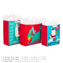 Hallmark 13" And 15.5" Assorted Kids 3-Pack Christmas Gift Bags With Tissue Paper -Hallmark Shop Assorted L and XL Kids Christmas Gift Bags 5XGB4896 03