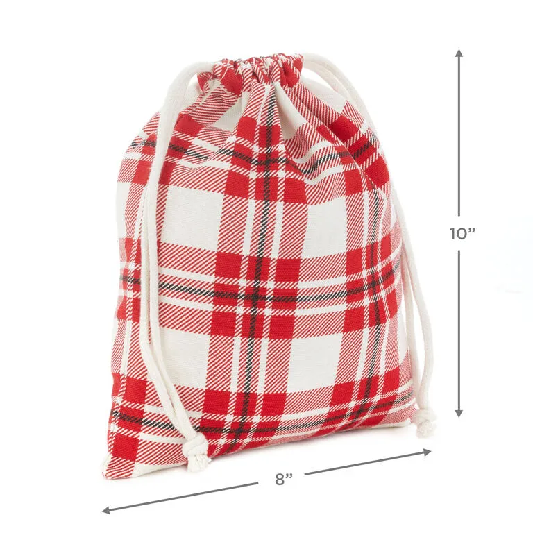 Hallmark 10" Assorted Plaid 3-Pack Fabric Gift Bags 2 Hallmark 10" Assorted Plaid 3-Pack Fabric Gift Bags - Image 2