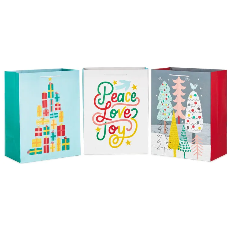 Hallmark 17" Assorted Mod Designs 3-Pack XXL Christmas Gift Bags 1 Hallmark 17" Assorted Mod Designs 3-Pack XXL Christmas Gift Bags