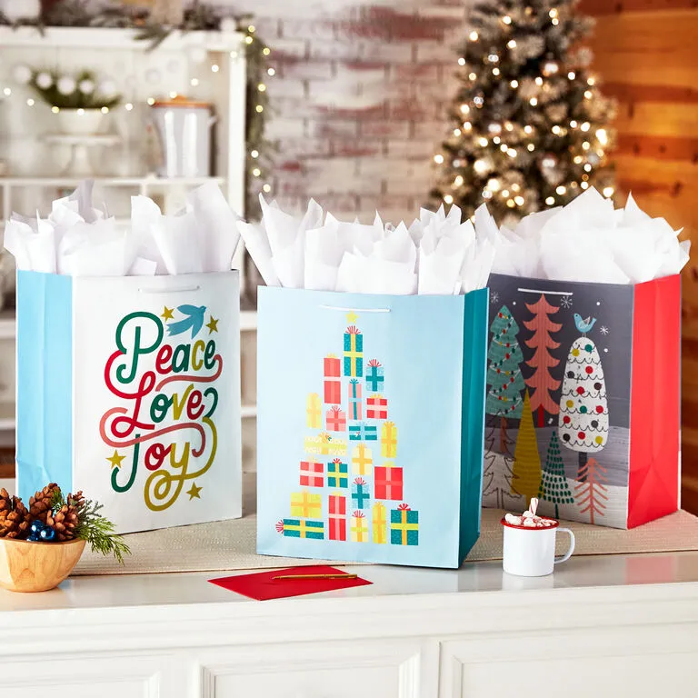 Hallmark 17" Assorted Mod Designs 3-Pack XXL Christmas Gift Bags 2 Hallmark 17" Assorted Mod Designs 3-Pack XXL Christmas Gift Bags - Image 2