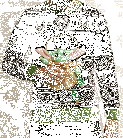Women's Star Wars Baby Yoda The Child Forces Trees Ugly Christmas Sweater 2 Women's Star Wars Baby Yoda The Child Forces Trees Ugly Christmas Sweater - Image 2