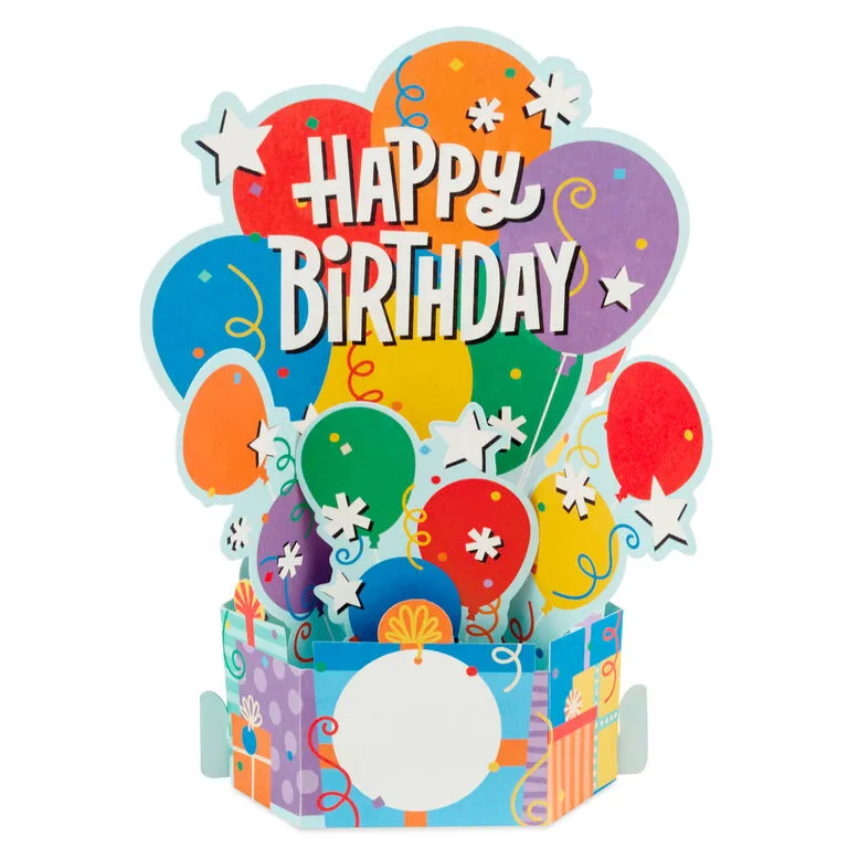 Hallmark Balloon Bouquet Boxed Pop-Up Birthday Cards, Pack Of 8 3 Hallmark Balloon Bouquet Boxed Pop-Up Birthday Cards, Pack Of 8 - Image 3