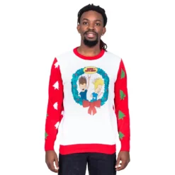 Beavis And Butthead Rock & Roll Wreath Ugly Christmas Sweater