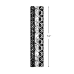 Hallmark Black And White Prints 3-Pack Reversible Wrapping Paper, 75 Sq. Ft. Total -Hallmark Shop Black and White Prints 3Pack Reversible Gift Wrap 5EWR6401 07
