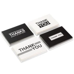 Hallmark Black-and-White Assorted Blank Thank-You Notes, Pack Of 48
