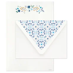 Hallmark Blue Floral Stationery Set, Box Of 20 -Hallmark Shop Blue Floral Stationery Set 1499STN1140 03
