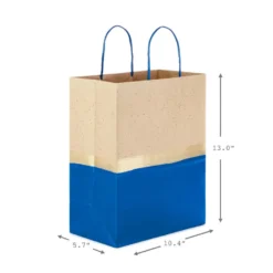Hallmark 13" Blue And Kraft Paper 6-Pack Gift Bag 7 Hallmark 13" Blue And Kraft Paper 6-Pack Gift Bag -Hallmark Shop Blue and Kraft Paper 6Pack Large Gift Bags 5EGB6399 03