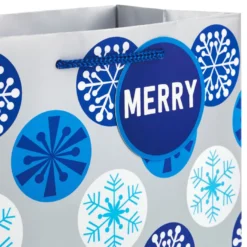 Hallmark Blue And Silver 8-Pack Holiday Gift Bags, Assorted Sizes And Designs -Hallmark Shop Blue and Silver Holiday Gift Bags Bulk Pack XGB4895 05