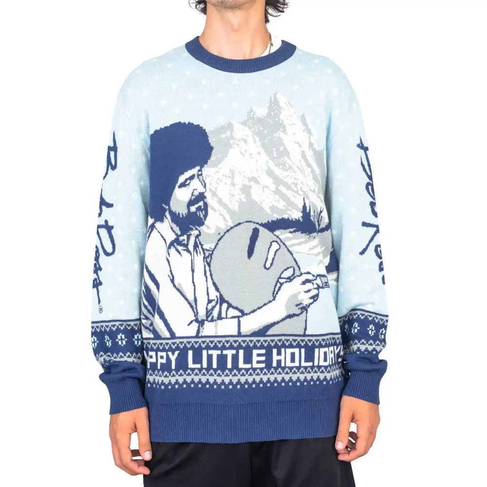 Bob Ross Happy Little Holidays Sweater 3 Bob Ross Happy Little Holidays Sweater - Image 3