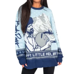 Bob Ross Happy Little Holidays Sweater 8 Bob Ross Happy Little Holidays Sweater -Hallmark Shop BobRossHappyLittleHolidaysSweater B3SM2058TV BOBROSS 056