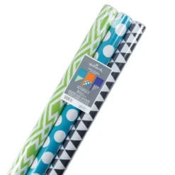 Hallmark Bold Patterns And Solids 3-Pack Reversible Wrapping Paper -Hallmark Shop Bold Patterns and Solids 3Pack Reversible Wrapping Paper 5EWR6429 07