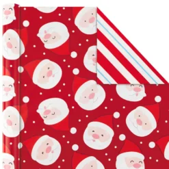 Hallmark Bright Joy 3-Pack Kids Reversible Christmas Wrapping Paper Assortment, 120 Sq. Ft. -Hallmark Shop Bright Assorted Kids Reversible Christmas Gift Wrap 5JXW1030 04