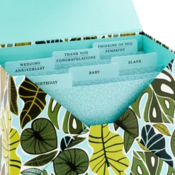 Hallmark Premium Assorted Handmade All-Occasion Cards In Leaf Print Organizer, Box Of 24 18 Hallmark Premium Assorted Handmade All-Occasion Cards In Leaf Print Organizer, Box Of 24 -Hallmark Shop Bulk Handmade AllOccasion Cards in Storage Box 5EDX1107 09