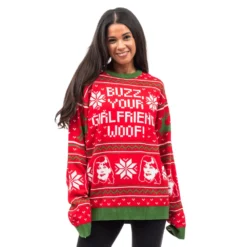 Buzz Your Girlfriend Woof Sweater Red