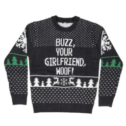 Buzz, Your Girlfriend, Woof! Ugly Christmas Sweater -Hallmark Shop Buzz YourGirlfriend Woof UglyChristmasSweater uglysweater042 91