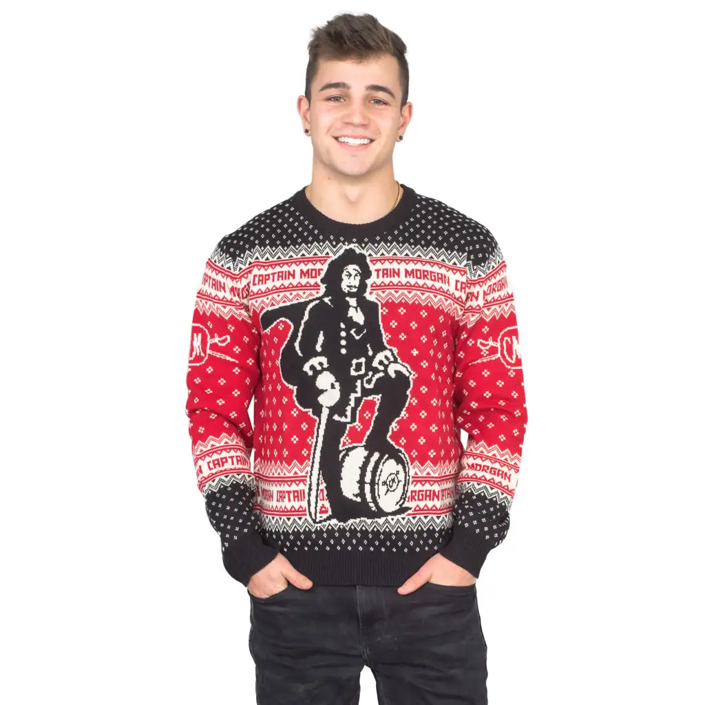 Captain Morgan The Standing Captain Ugly Christmas Sweater 1 Captain Morgan The Standing Captain Ugly Christmas Sweater