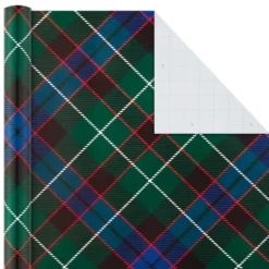 Hallmark Classic Plaids 4-Pack Wrapping Paper Assortment, 120 Sq. Ft. -Hallmark Shop Classic Plaids Christmas Wrapping Paper Assortment 5JXW1040 05