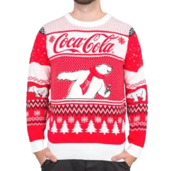 Coca-Cola Polar Bear Coke And Trees Ugly Christmas Sweater