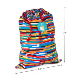 Hallmark 28" Colorful Stripes Fabric Gift Bag With Tag -Hallmark Shop Colorful Stripes Fabric Gift Bag With Tag 1499EGB7348 03