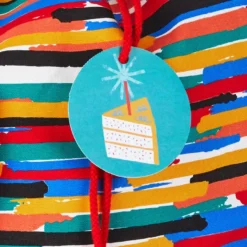 Hallmark 28" Colorful Stripes Fabric Gift Bag With Tag -Hallmark Shop Colorful Stripes Fabric Gift Bag With Tag 1499EGB7348 06