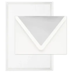 Hallmark Double Silver Border Stationery Set, Box Of 20 -Hallmark Shop Double Silver Border Stationery Set 1499STN1134 03