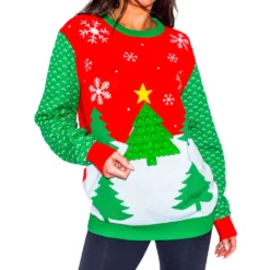3d Xmas Tree Pop-It Sweater