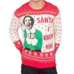 Elf Buddy Santa I Know Him Ugly Christmas Sweater 5 Elf Buddy Santa I Know Him Ugly Christmas Sweater -Hallmark Shop ElfBuddySantaIKnowHimUglyChristmasSweater ElfSantaUCS ELSM2301 75