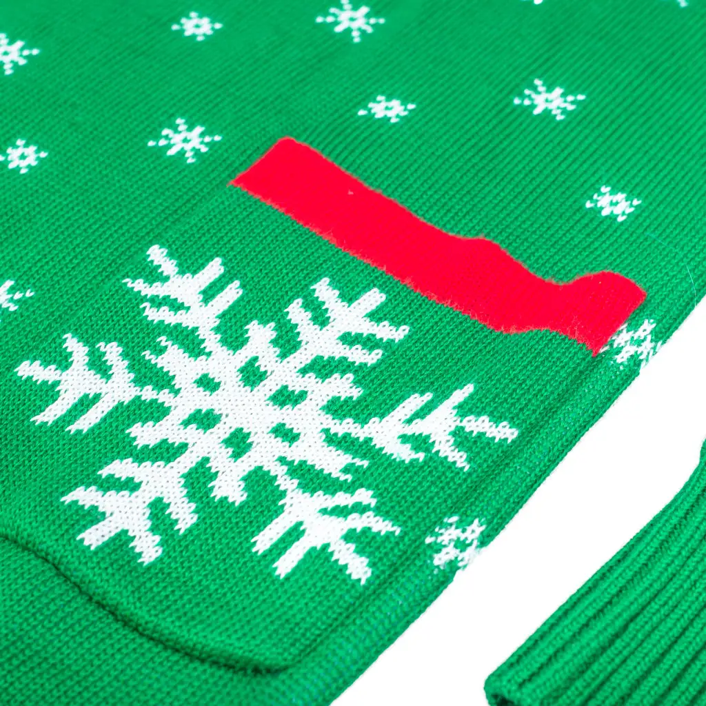 Festive Snowflakes Womens Ugly Christmas Sweater Dress 2 Festive Snowflakes Womens Ugly Christmas Sweater Dress - Image 2