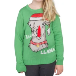 Youth Flappy Llama Animated Ugly Christmas Sweatshirt -Hallmark Shop Flappy Llama Animated Ugly Christmas Sweatshirt Youth 4