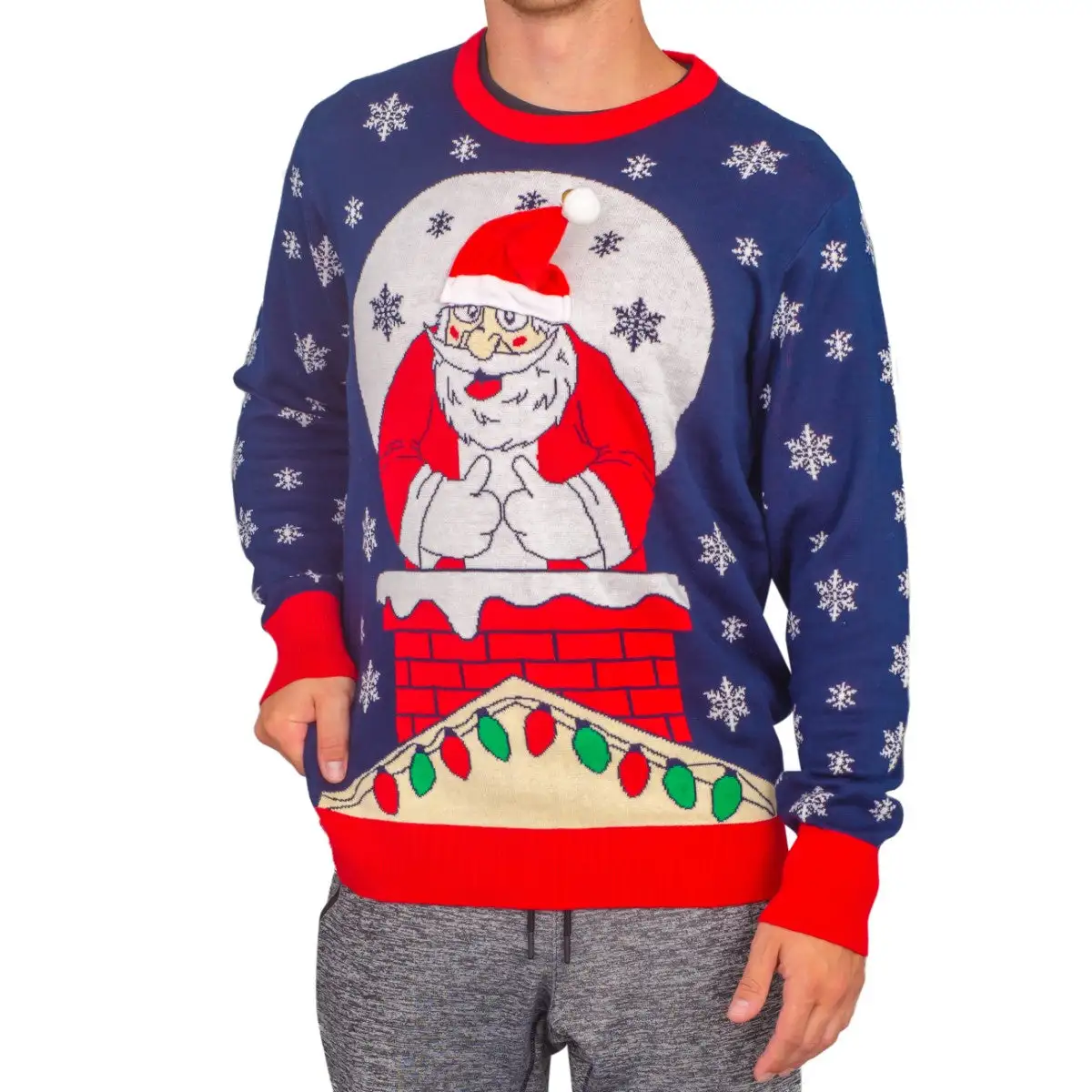 Flappy Santa Animated Hat Ugly Christmas Sweater 4 Flappy Santa Animated Hat Ugly Christmas Sweater - Image 4