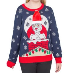 Youth Flappy Santa Animated Hat Ugly Christmas Sweater -Hallmark Shop Flappy Santa Animated Hat Ugly Christmas Sweater Youth 1